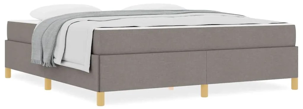 vidaXL Κρεβάτι με ελατήρια Ταμπά και Λευκό 180 x 200 cm ύφασμα