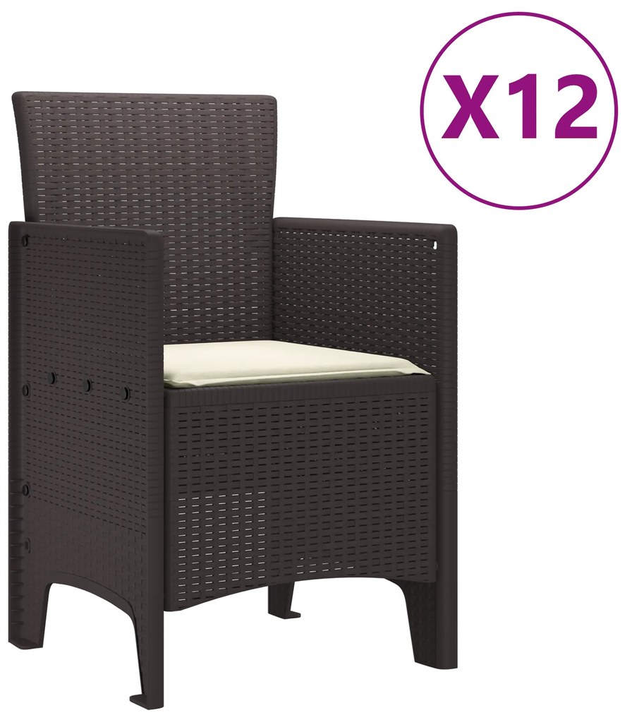 vidaXL Σετ Τραπεζαρίας Κήπου 13 pcs Καφέ Μεγάλο Ρατάν