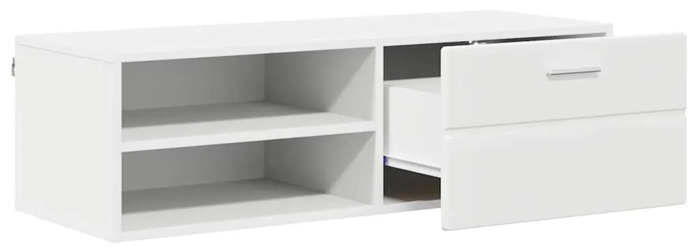 vidaXL Ντουλάπι TV με ράφι Λευκό 100.5 x 39 x 30 εκ Επεξεργασμένο ξύλο