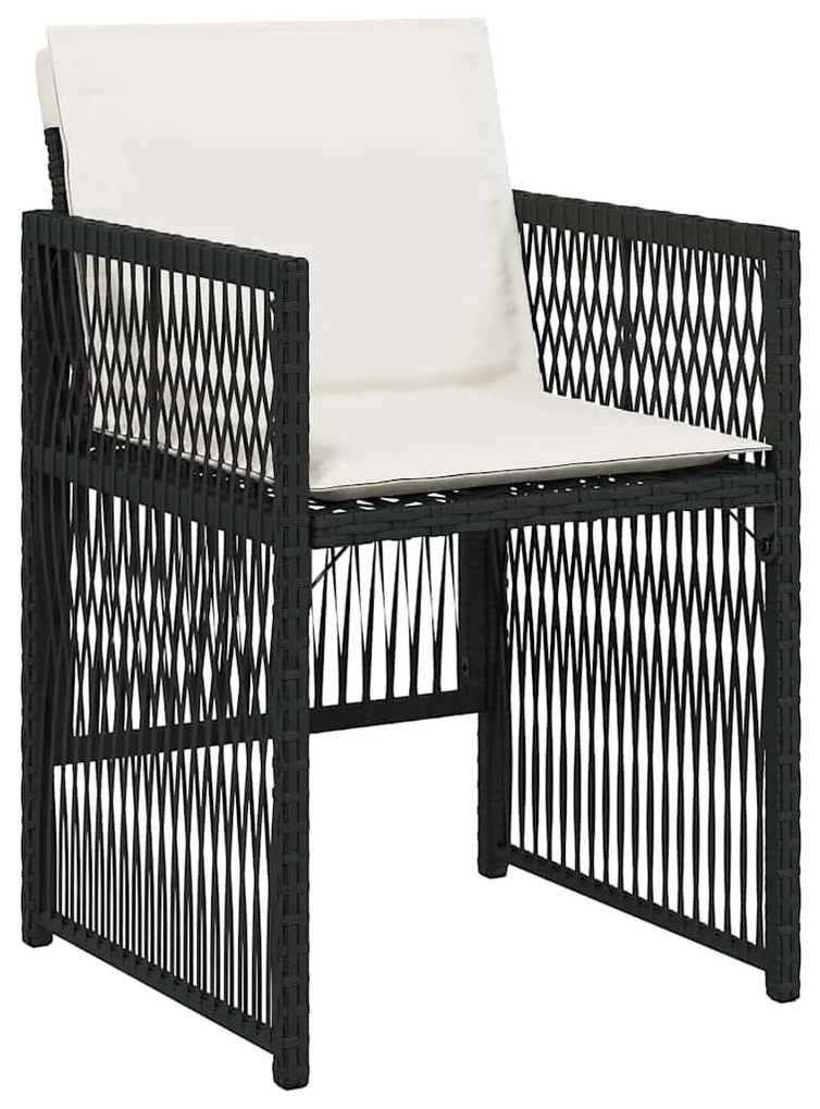 vidaXL Σέτ φαγητού για κήπο 5 pcs Μαύρο Πολυ ράταν