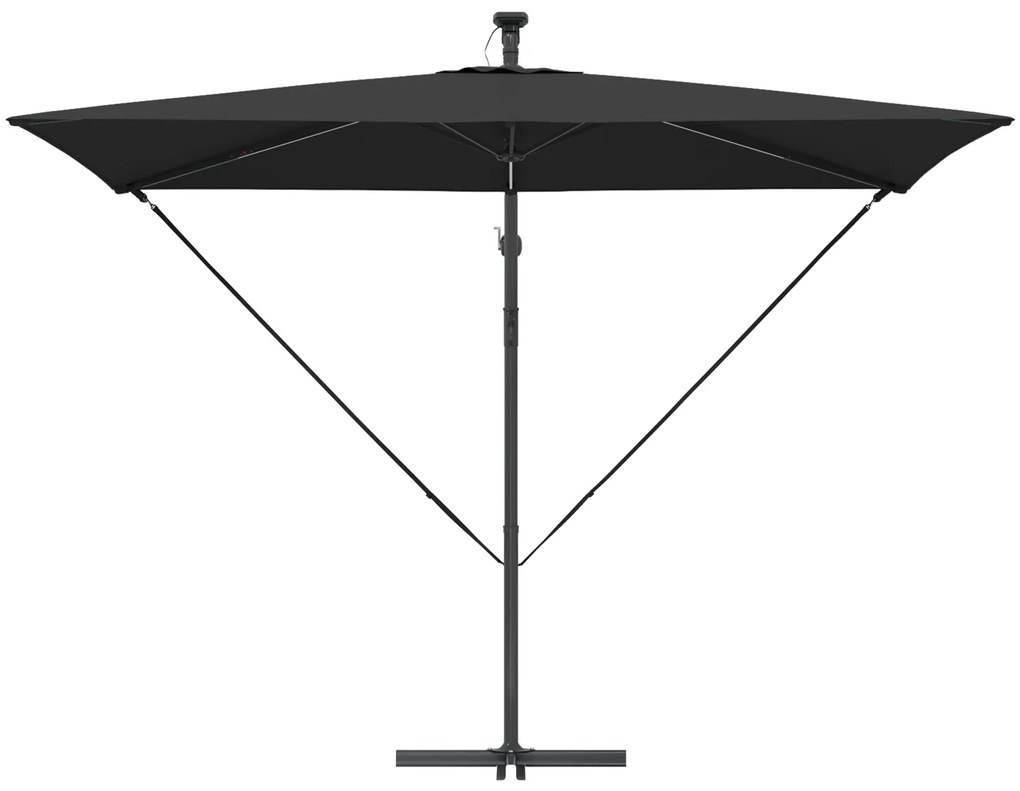 vidaXL Ομπρέλα Cantilever Banana Μαύρο 294 x 200 x 254 εκ.