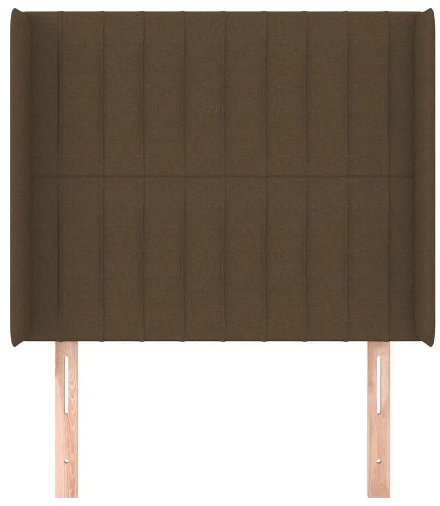 vidaXL Κεφαλάρι με Πτερύγια Σκούρο Καφέ 103x16x118/128 εκ. Υφασμάτινο