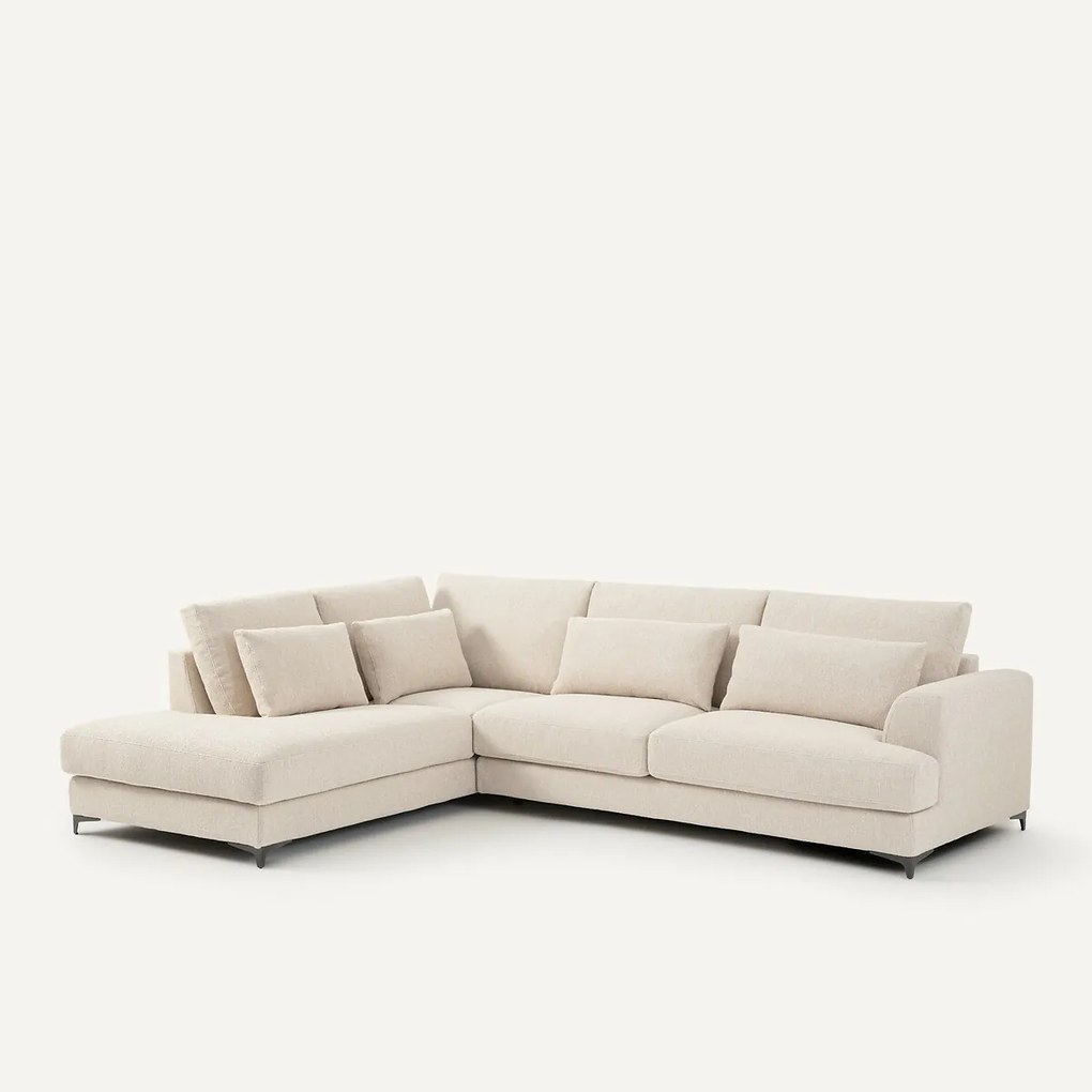 Γωνιακός καναπές-κρεβάτι αριστερή γωνία, με μπουκλέ υφή, Marsile