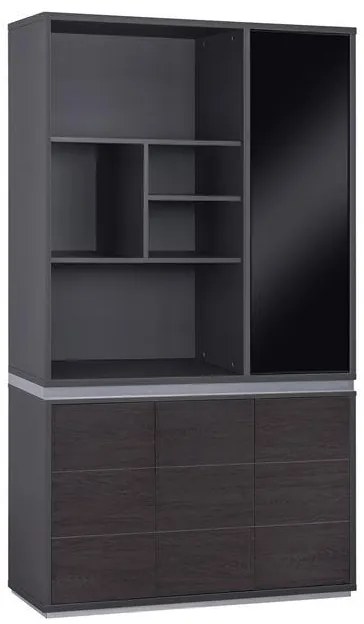 Βιβλιοθήκη γραφείου επαγγελματική C2091R Rosewood 120x40x200Υ εκ. 120x40x200 εκ.