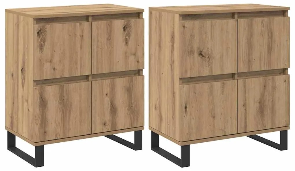 vidaXL Πλαϊνό γραφείο 2 pcs Artisan Oak 60 x 35 x 70 cm