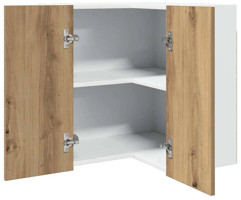 vidaXL κρεμαστό γωνιακό ντουλάπι Lyon Artisan Oak 57x57x60 εκ.