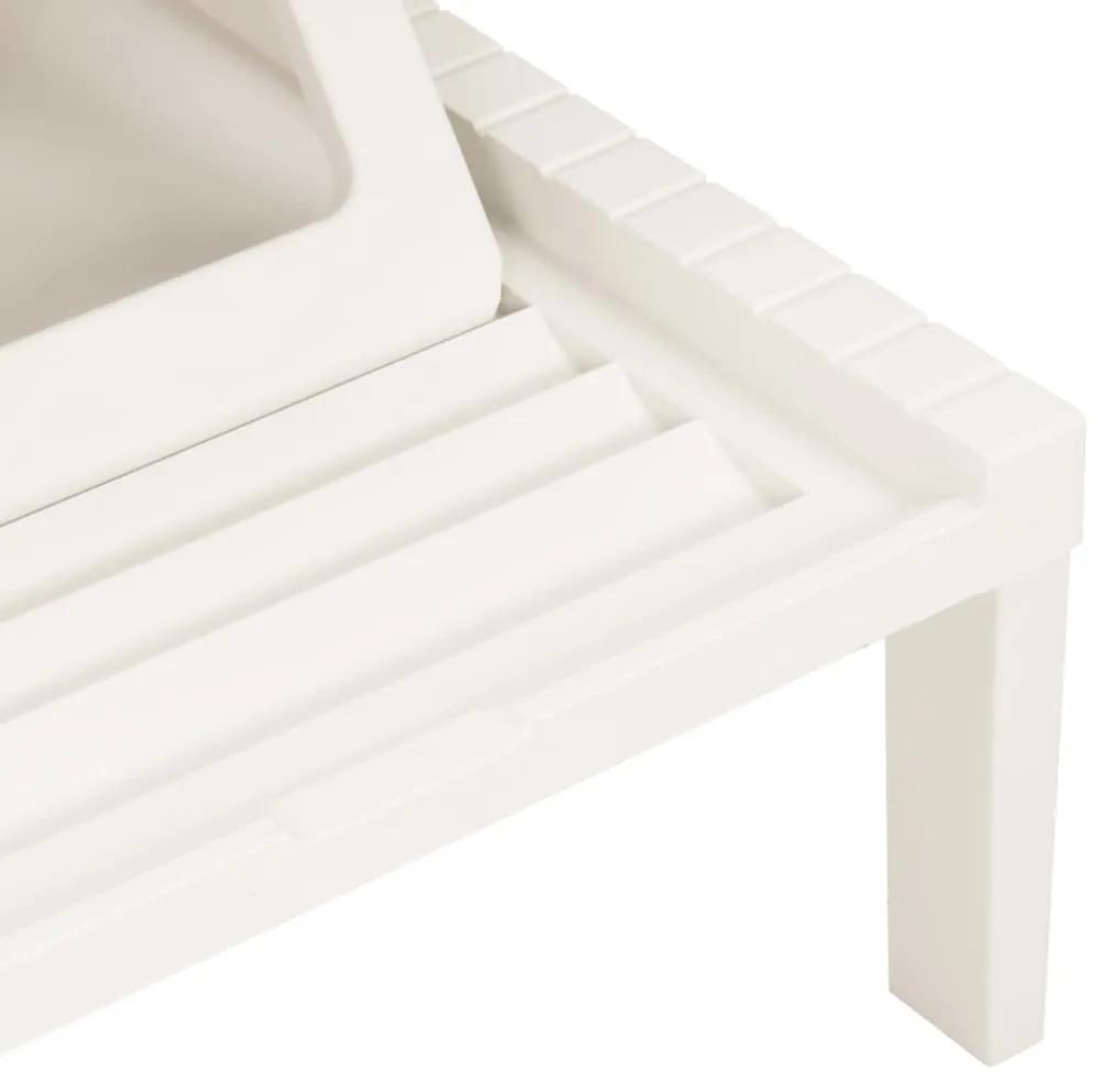 Ξαπλώστρα Λευκή Πλαστική με Μαξιλάρι - Λευκό
