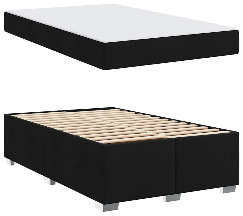 vidaXL Σκελετός Κρεβατιού με στρώμα Μαύρο 120 x 190 cm ύφασμα