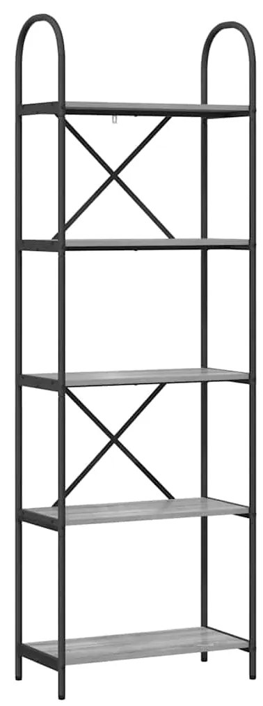vidaXL Ράφι Βιβλίων Γκρι sonoma 60 x 30 x 183 εκ Επεξεργασμένο ξύλο
