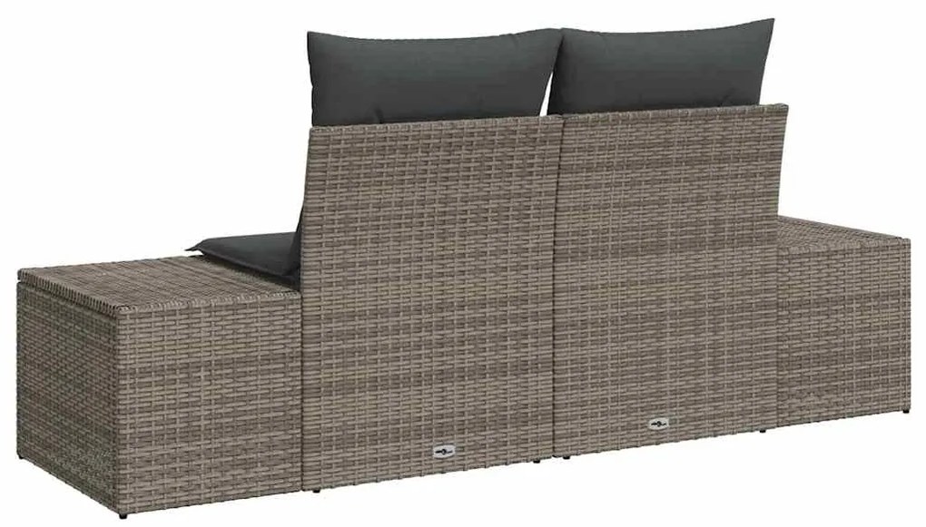 vidaXL Καναπές Κήπου Γκρι 123 x 62 x 69εκ συνθετικό ρατάν