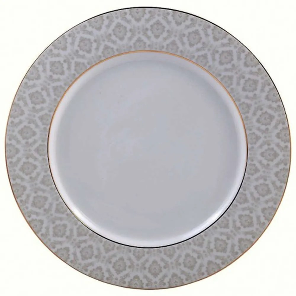 Πιάτο Ρηχό Πορσελάνινο PR14141101 27cm White-Gold Oriana Ferelli® Porcelain