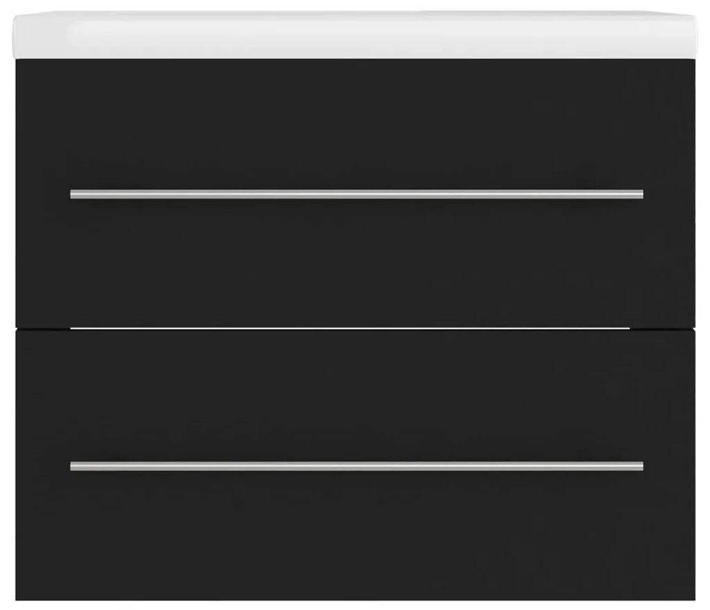 vidaXL Ντουλάπι Μπάνιου με Νιπτήρα Μαύρο από Επεξεργασμένο Ξύλο