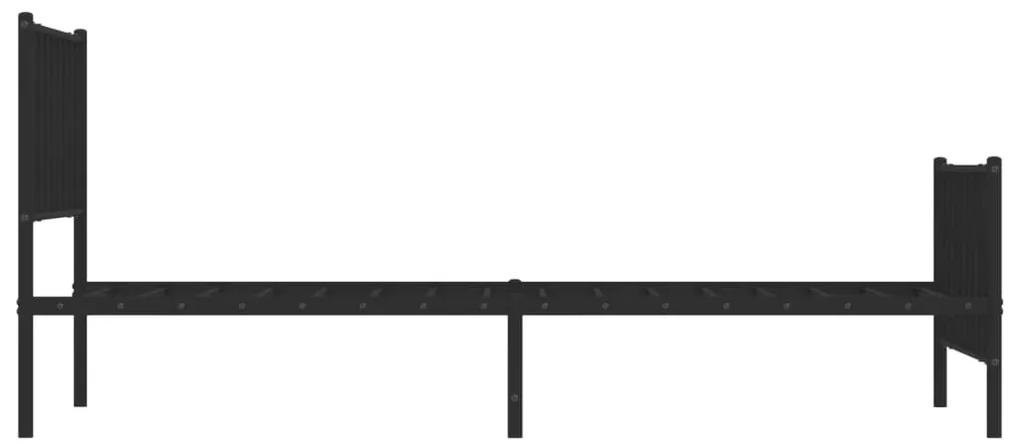 vidaXL Πλαίσιο Κρεβατιού με Κεφαλάρι&Ποδαρικό Μαύρο 107x20 εκ. Μέταλλο
