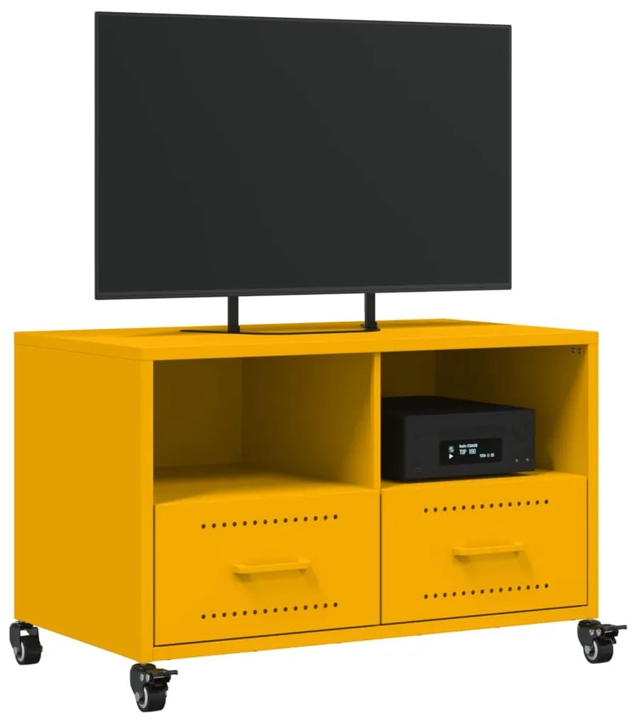 Έπιπλο Τηλεόρασης Μουσταρδί Κίτρινο 68x39x43,5 εκ. από Ατσάλι 846701