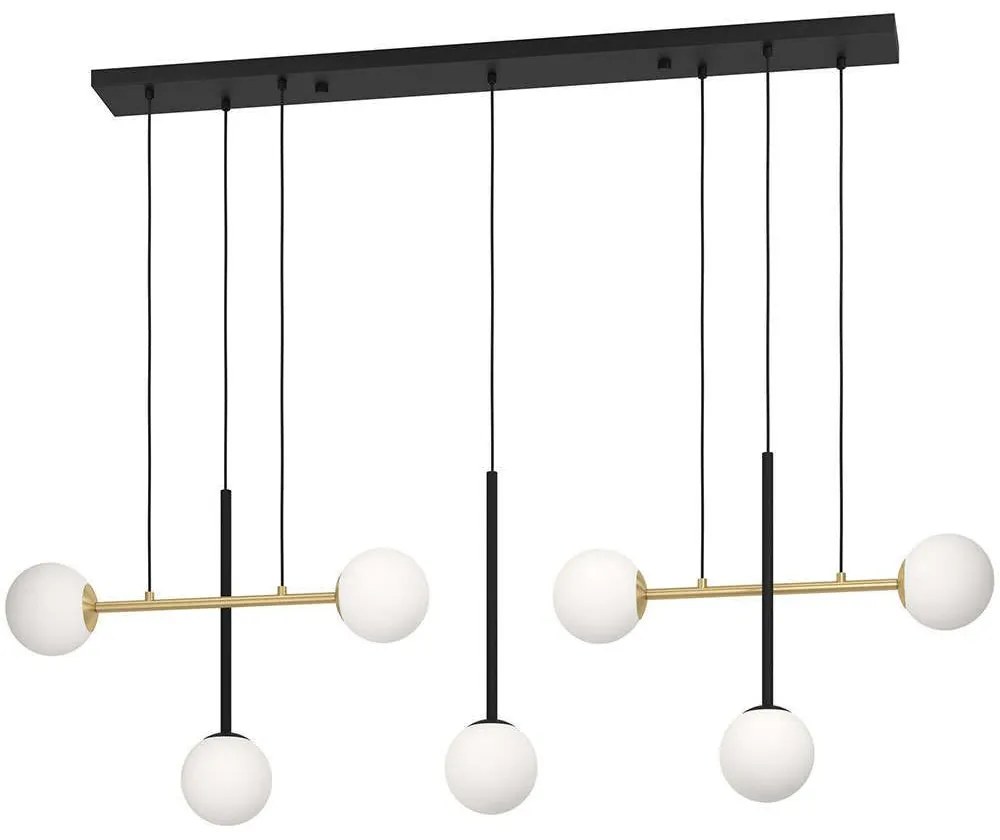Φωτιστικό Οροφής - Ράγα Paz 390178 144,5x19,5x150cm 7xE14 40W Multi Eglo Steel,Opaline