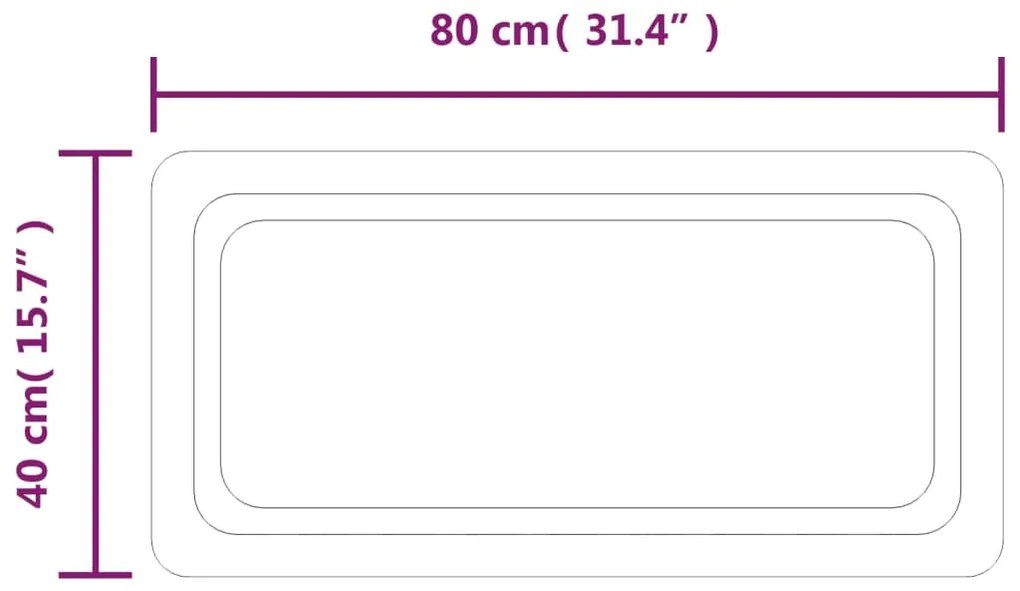 vidaXL Καθρέφτης Μπάνιου με LED 40x80 εκ.