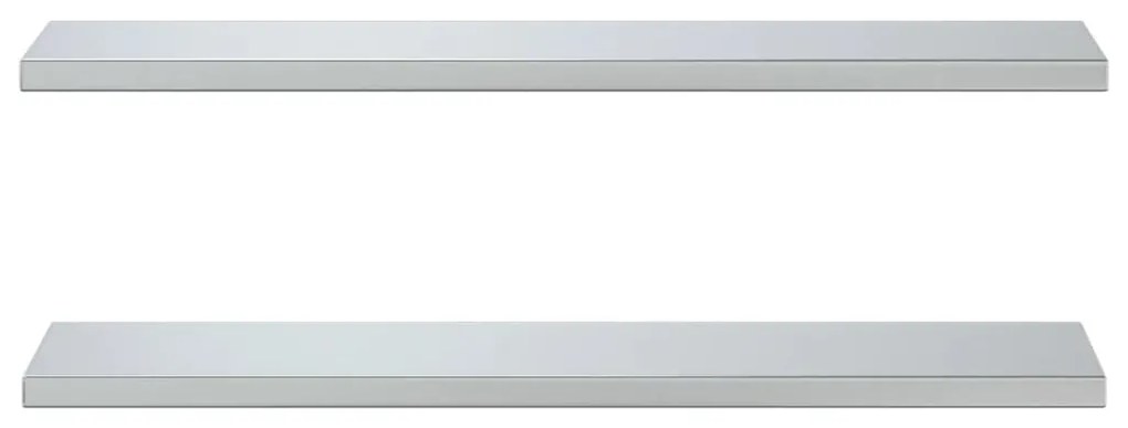 vidaXL Ράφια Τοίχου 2 τεμ. Ασημί 100x23,5x3 εκ. Ανοξείδωτο Ατσάλι