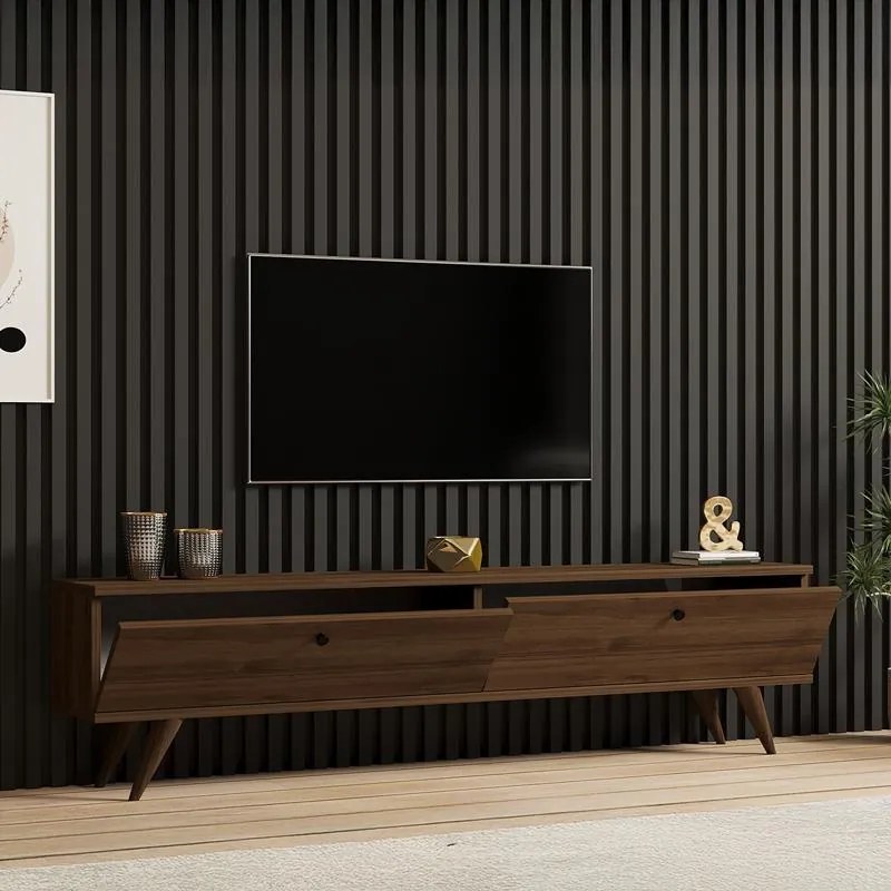 Έπιπλο τηλεόρασης Jate καρυδί 160x25x40 εκ. 160x25x45 εκ.