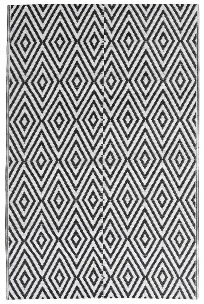 vidaXL Χαλί εξωτερικού χώρου ARAKIL Μαύρο 140x200 cm PP