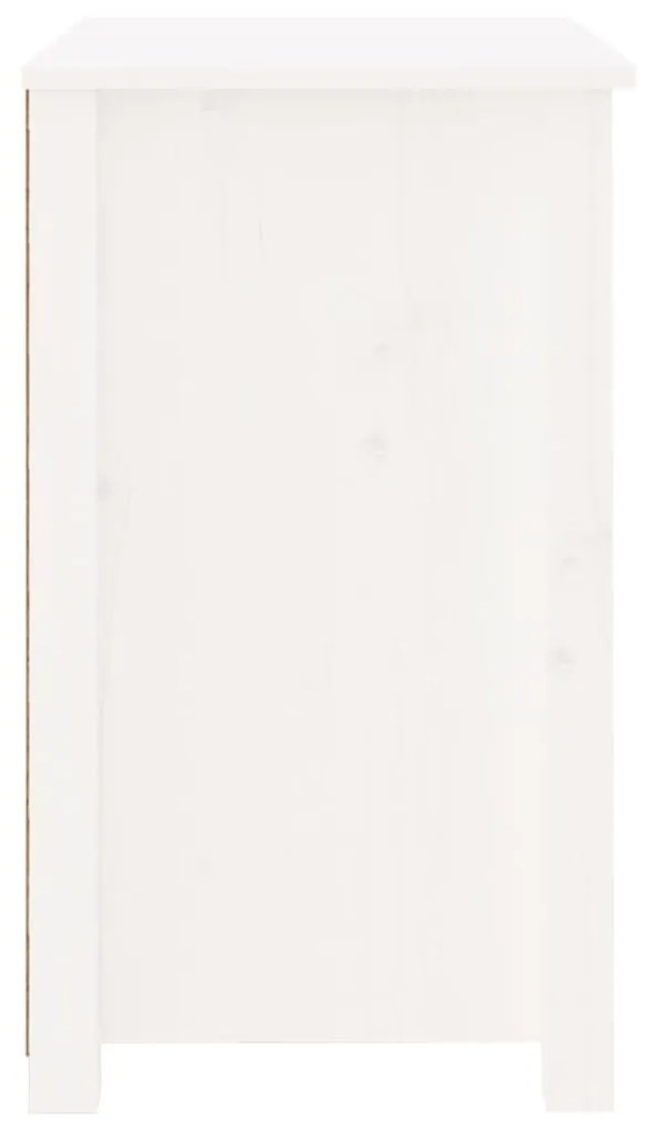 Κομοδίνο 50 x 35 x 61,5 εκ. από Μασίφ Ξύλο Πεύκου - Λευκό