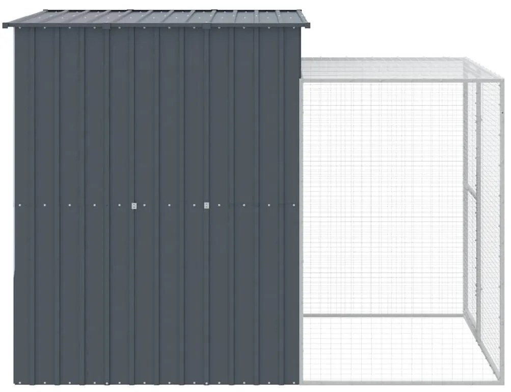 vidaXL Κλουβί για Κότες με Αυλή Ανθρακί 165x251x181 εκ Γαλβαν. Χάλυβας