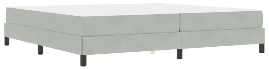vidaXL Κρεβάτι box spring με στρώμα Ανοιχτό γκρι 200 x 200 cm Βελούδο