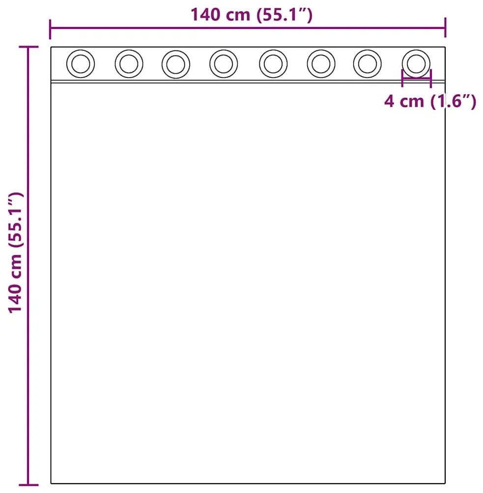 Κουρτίνες Voile με ροδέλες 2 τεμάχια Μαύρο 140x140 εκ. - Μαύρο