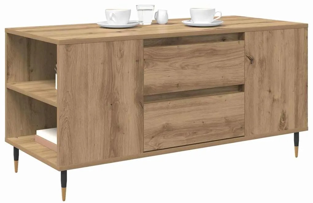 vidaXL Τραπεζάκι σαλονιού with Drawer artisan δρυς 102 x 44.5 x 50 εκ