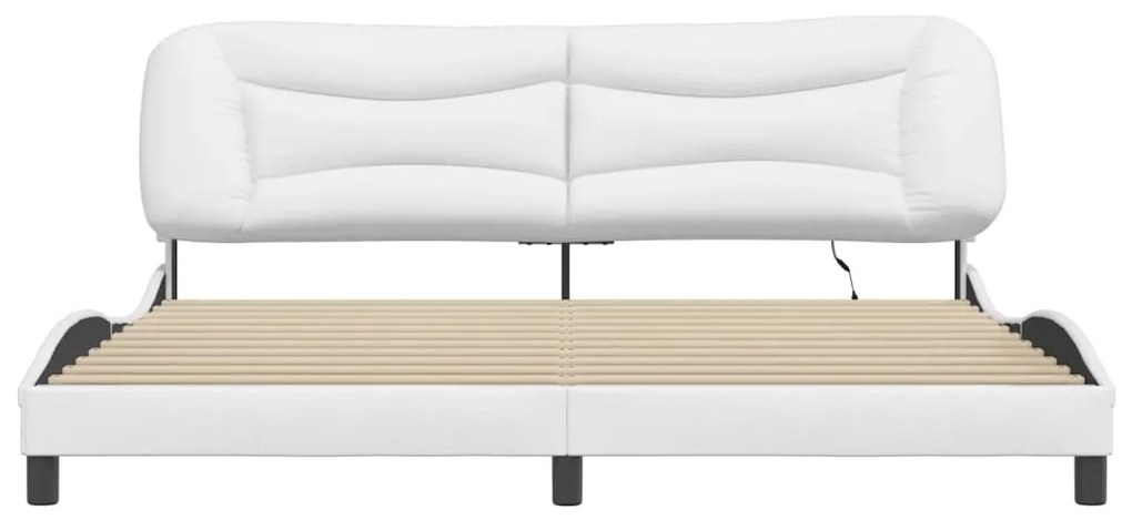 vidaXL Πλαίσιο κρεβατιού με LED χωρίς στρώμα Hvar Λευκό 200x200 εκ.