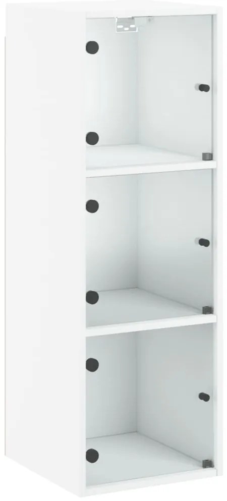 vidaXL Ντουλάπι Τοίχου Λευκό 35x37x100 εκ. με Γυάλινες Πόρτες