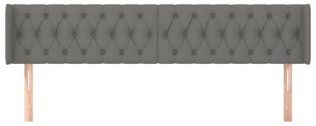 vidaXL Κεφαλάρι με Πτερύγια Σκούρο Γκρι 203x16x78/88 εκ. Υφασμάτινο