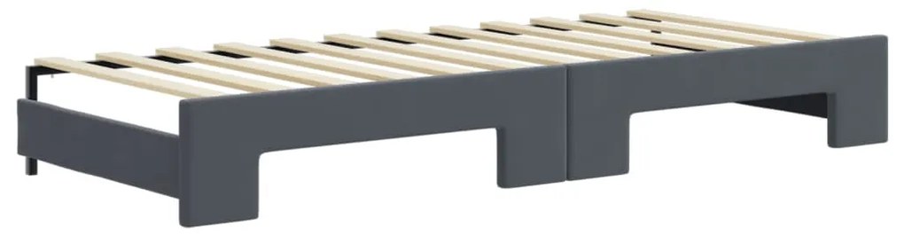 vidaXL Καναπές Κρεβάτι Συρόμενος Σκ. Γκρι 80x200 Βελούδο Συρτάρια