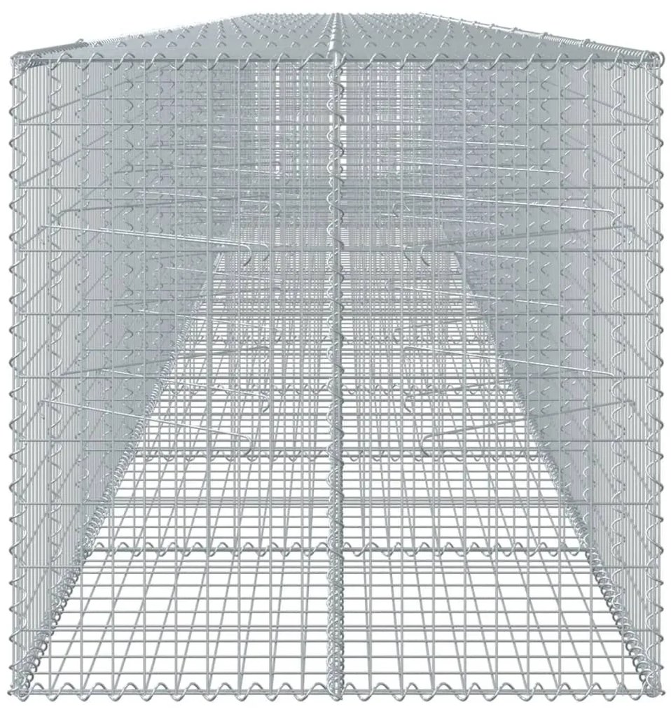 Συρματοκιβώτιο με Κάλυμμα 1100x100x100 εκ. Γαλβανισμένο Χάλυβα - Ασήμι