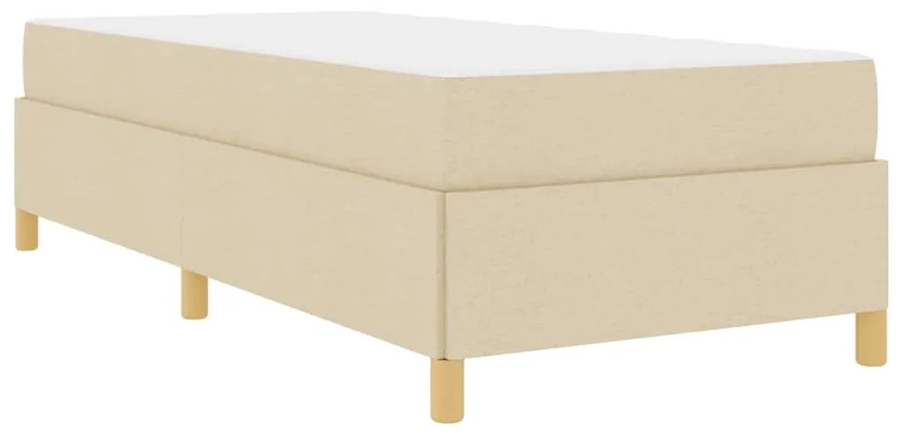 vidaXL Κρεβάτι με ελατήρια Λευκό και Κρέμα 90 x 190 cm ύφασμα