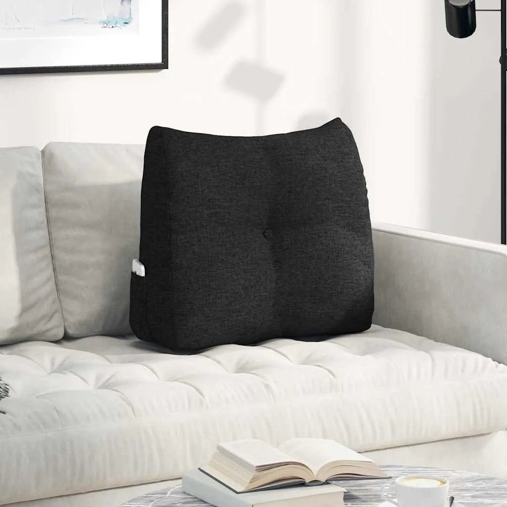 vidaXL Μαξιλάρι Πλάτης Μαύρο 60 x 24 x 50 εκ ύφασμα