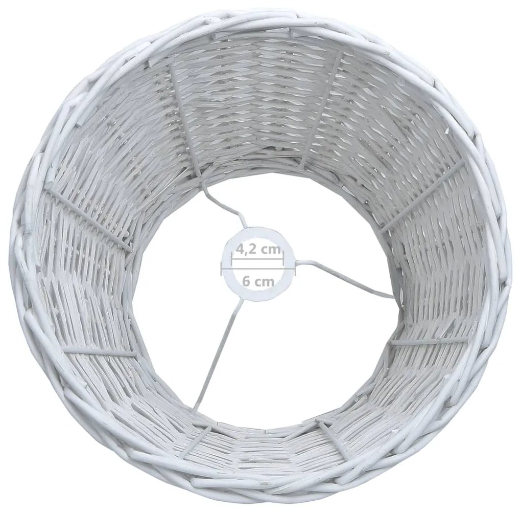 vidaXL Καπέλο Φωτιστικού Λευκό 50 x 30 εκ. από Wicker