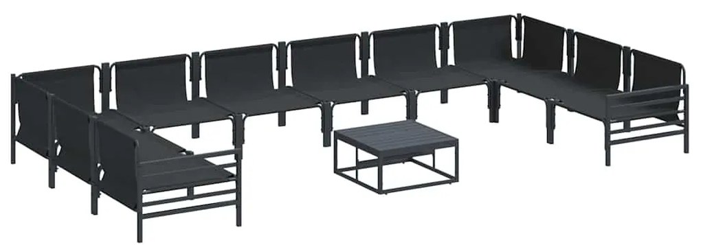 vidaXL Σετ Καναπέ Κήπου 11 pcs Ανθρακί Ατσάλι