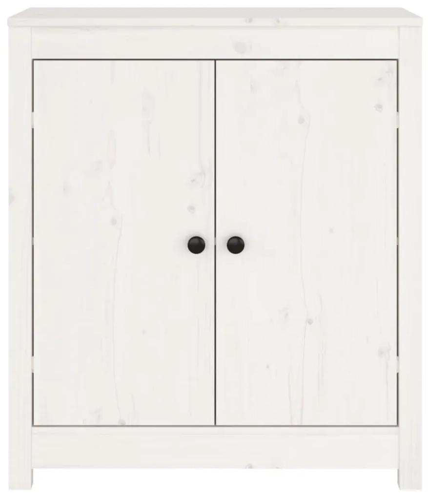 vidaXL Συρταριέρα Λευκή 70 x 35 x 80 εκ. από Μασίφ Ξύλο Πεύκου