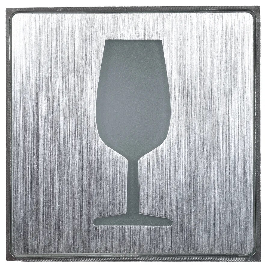 GloboStar® SENSATI 75662 Φωτιστικό Τοίχου Ένδειξης GLASS OF WINE LED 1W AC 220-240V IP20 - Σώμα Αλουμινίου - Μ11 x Π11 x Υ3cm - Πορτοκαλί