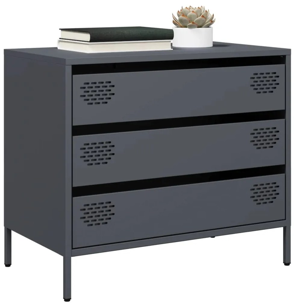 Ντουλάπι Ανθρακί 68x39x58,5 εκ. από Χάλυβα Ψυχρής Έλασης