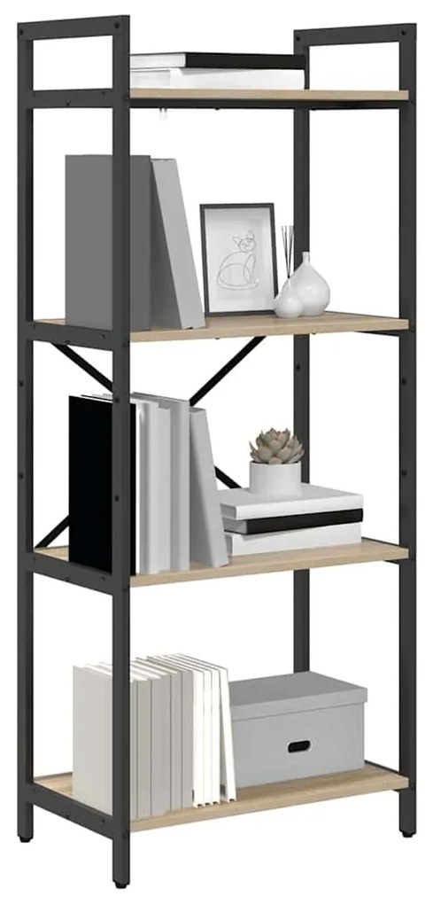 vidaXL Ράφι Βιβλίων Δρύς Sonoma 56 x 34 x 133,5 εκ Επεξεργασμένο ξύλο