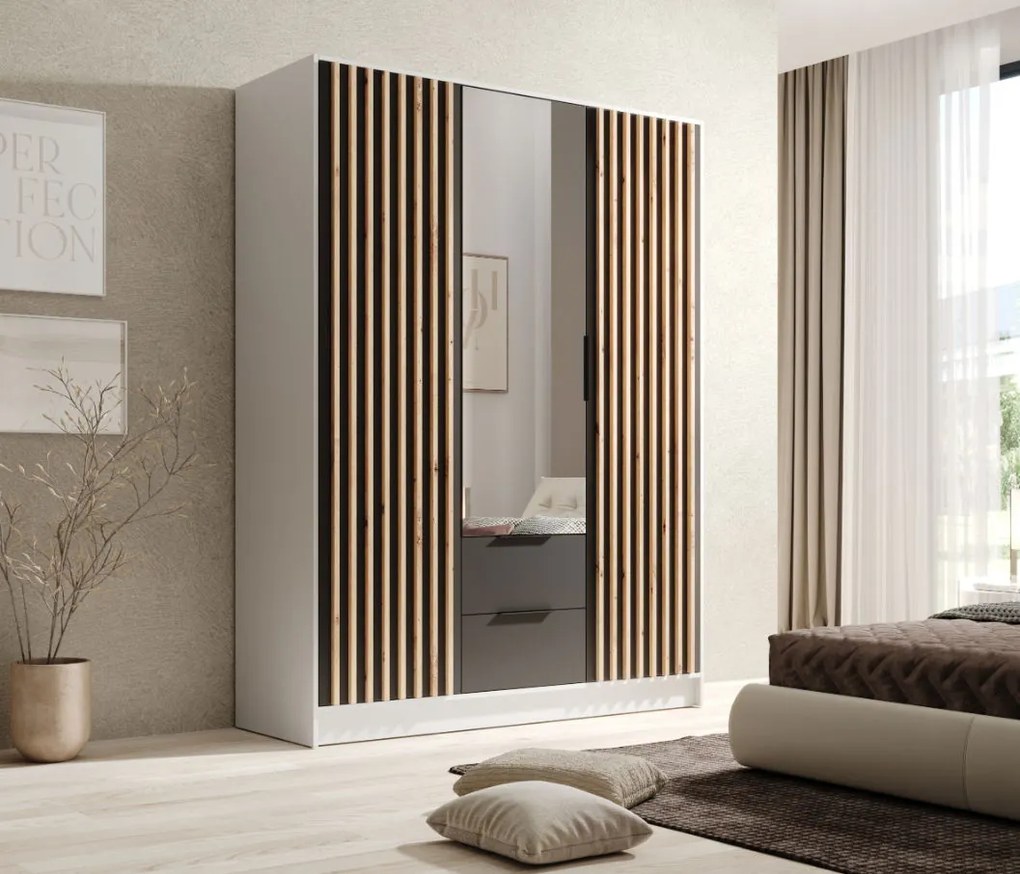 Ντουλάπα Niriam τρίφυλλη-Leuko-Mauro