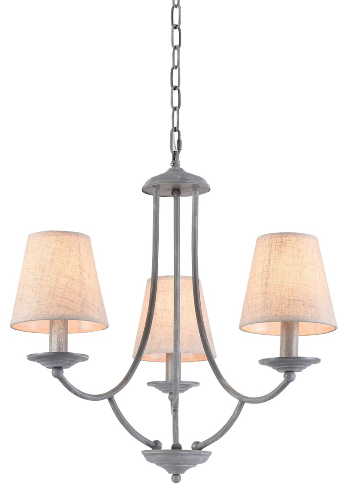 Φωτιστικό Οροφής  C119-3 ETNA PENDANT LAMP GREY PATINA&amp;WHITE SHADE 1Z1 - 21W - 50W - 77-3661