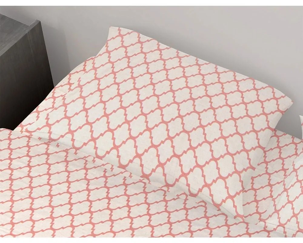 Μαξιλαροθήκη Windows 161 White-Coral DimCol 50Χ70 50x70cm 100% Cotton