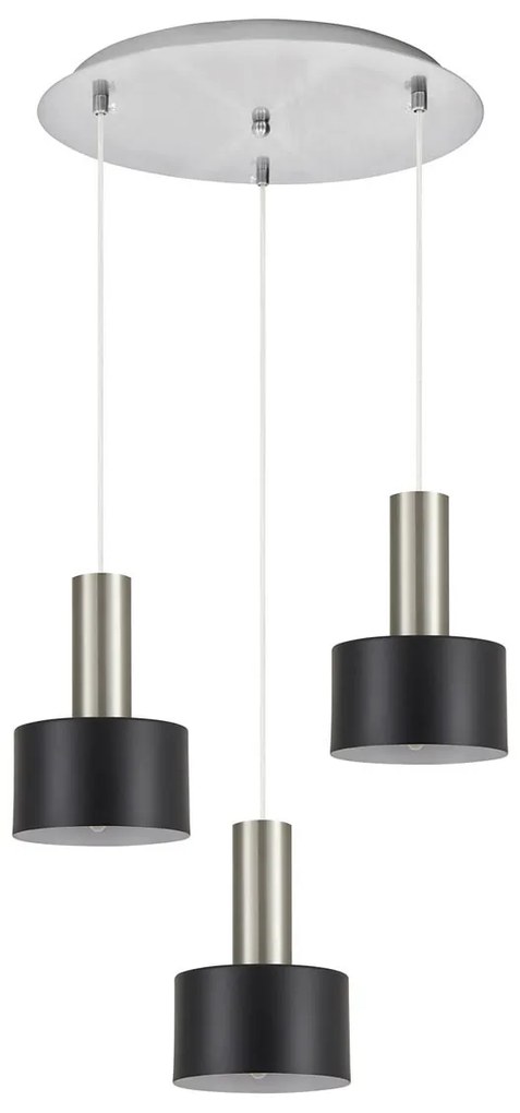 Φωτιστικό Οροφής Τρίφωτο Homelighting 77-8453 Nickel/Black