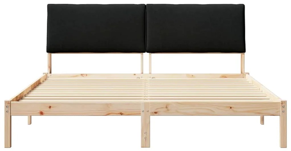vidaXL Σκελετός Κρεβατιού με κεφαλάρι Καφέ και μαύρο 180 x 200 cm