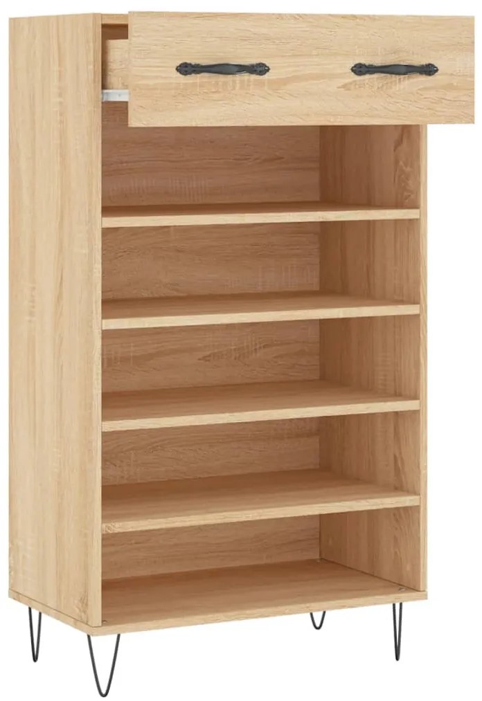 vidaXL Παπουτσοθήκη Sonoma Δρυς 60x35x105 εκ. από Επεξεργασμένο Ξύλο