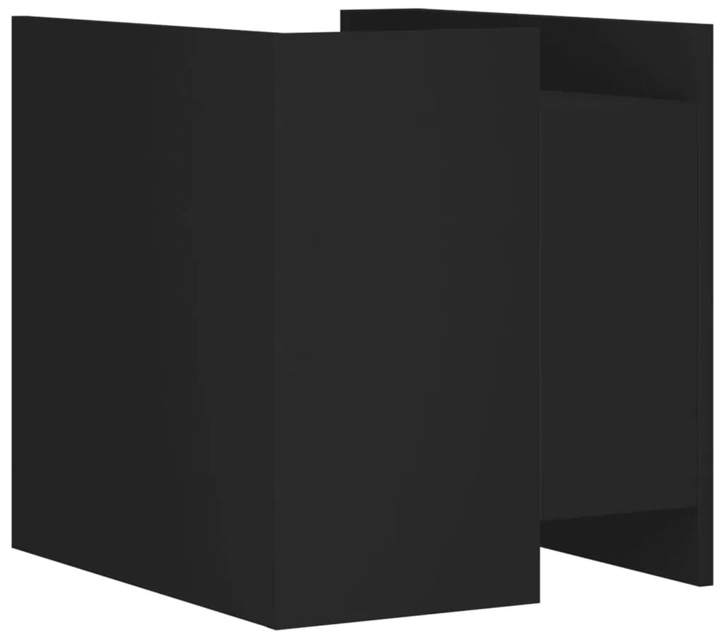 vidaXL Κομοδίνο Μαύρο 45x50x50 εκ. από Επεξεργασμένο Ξύλο