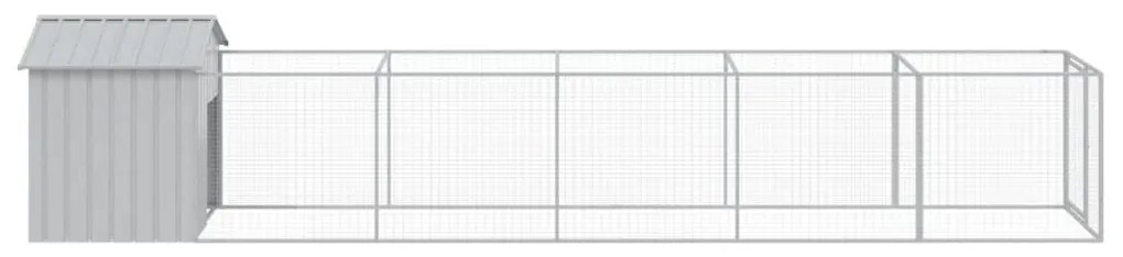 vidaXL Σπιτάκι Σκύλου με Οροφή Αν. Γκρι 117x609x123εκ. Γαλβαν. Χάλυβας