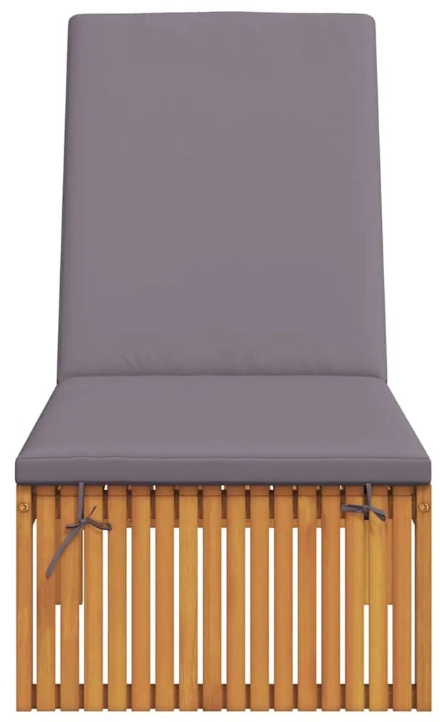 vidaXL Ξαπλώστρα με μαξιλάρι Καφέ 200 x 55 x 94εκ Μασίφ ξύλο ακακίας